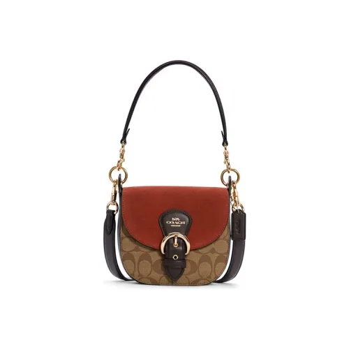 COACH Kleo Кожа Седло Сумка Ручная Сумка Сумка через плечо Сумка на плечо Женская Ржавый