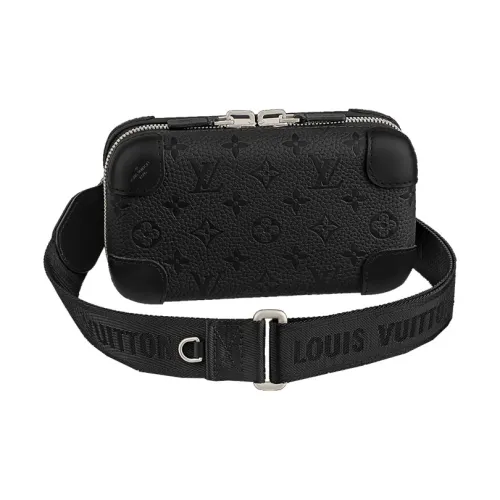 LOUIS VUITTON HORIZON CLUTCH Taurillon Коровья кожа Коробка Сумка Sling Сумка Плечевая сумка Клатч Мужской Черный