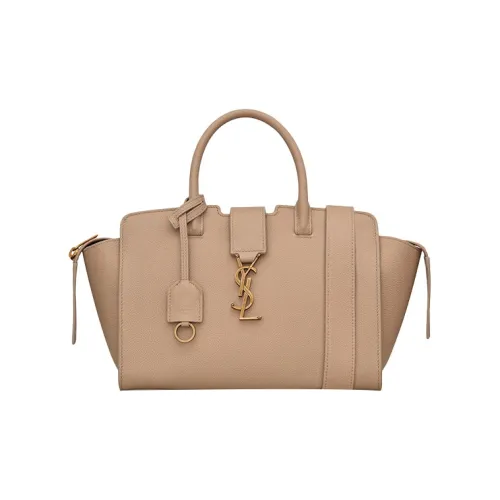 SAINT LAURENT GRAIN LEATHER Тоут Сумка Женская Темно-Бежевая