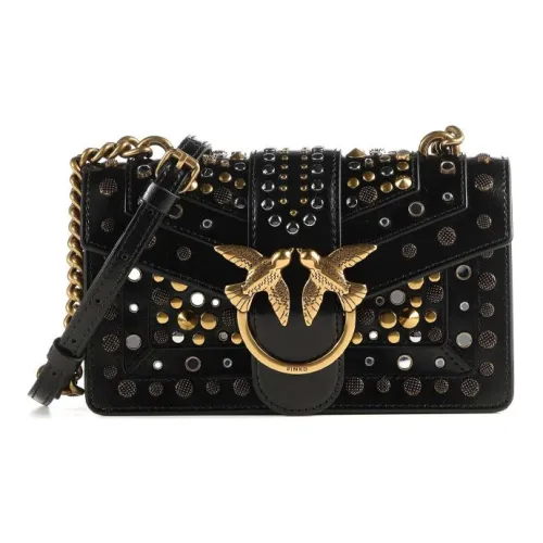 PINKO Сумка через плечо из коровьей кожи Bird Сумка Swallow Сумка Сумка на плечо Женская Черный Золотой