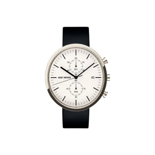 ISSEY MIYAKE Shizuka Naoki Ellipse Collection Кварцевый механизм Кожаный ремешок Часы Унисекс Белый циферблат NYAN701