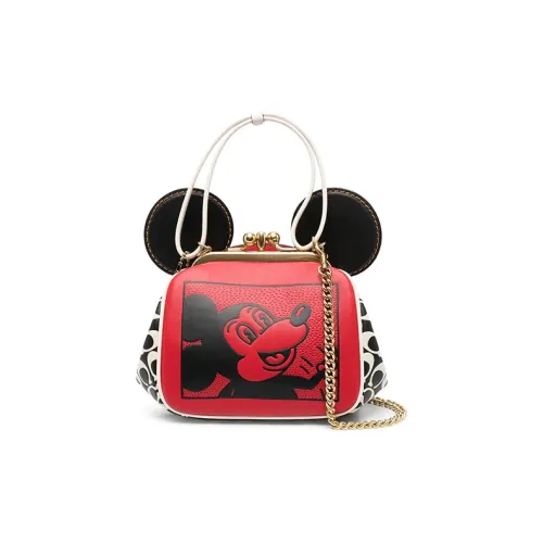 COACH Disney Collaboration X Keith Haring Коллаборация Kisslock Коровья кожа Сумка Маленькая Женская Красная
