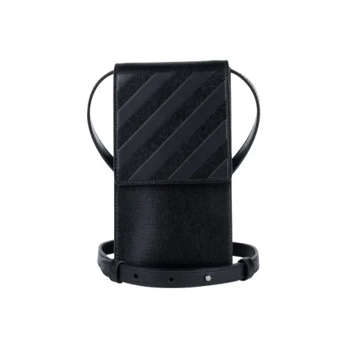 Off Белый Diag Кожа Сумка через плечо Унисекс Черный