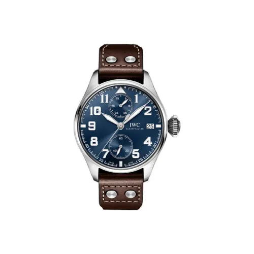 IWC Механизм с ручным заводом Мужские часы Pilot Collection 46 мм Синий