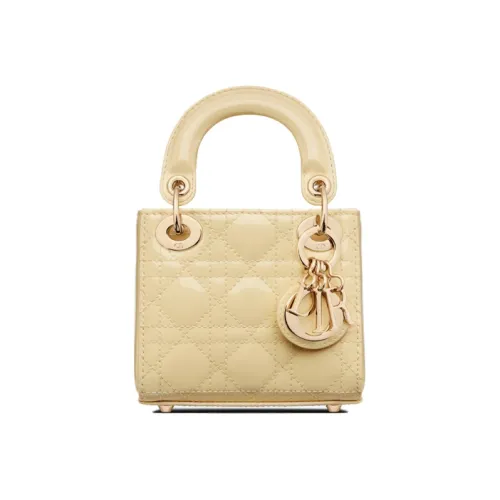 DIOR Lady Dior Лакированная кожа Коровья кожа Сумка Lady Dior Сумка через плечо Сумка Экстра мини Женская
