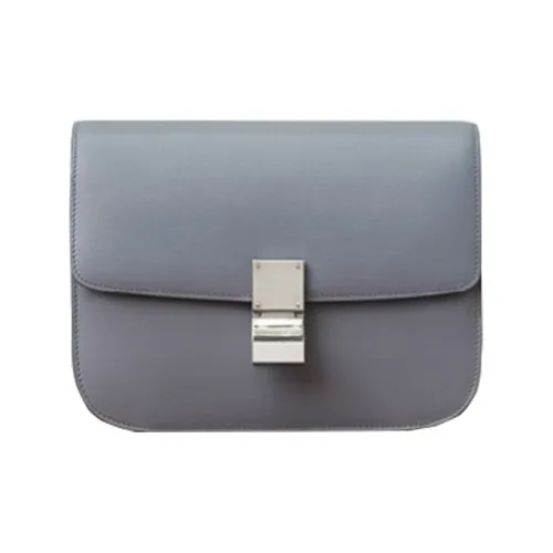 CELINE Классический Bo Коровья кожа Сумка тофу Сумка через плечо Средний Женская Светло-серый