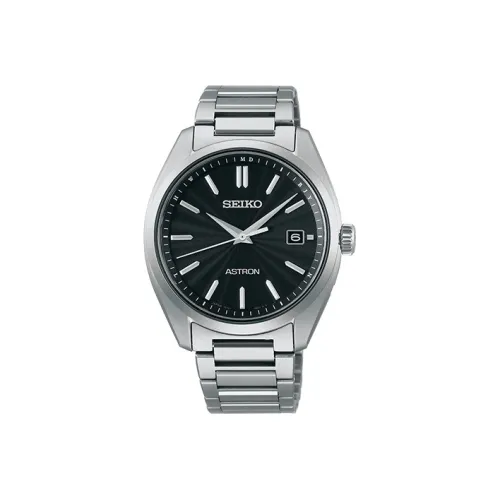 SEIKO Astron Series Солнечный Кварцевый Механизм Титан Ремешок Часы Мужские Черный Циферблат