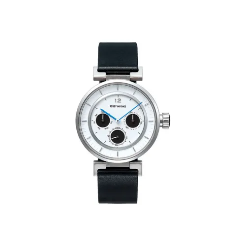 ISSEY MIYAKE Кварцевый механизм кожаный ремешок часы унисекс белый циферблат модель SILAAB02