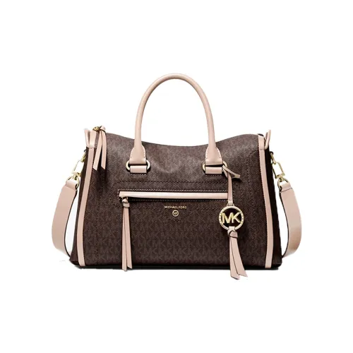 MICHAEL KORS Carine Коровья кожа Сумка через плечо Сумка среднего размера Женская Темно-коричневый Нежно-розовый