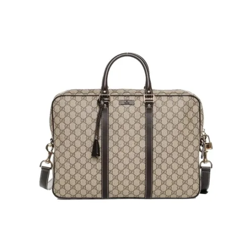 GUCCI Canvas с кожаными вставками портфель сумка через плечо из холста мужская сумка из эбенового дерева и коричневого цвета