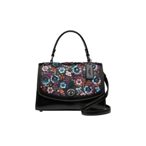 COACH Tilly Телячья кожа Сумка Сумка через плечо Сумка через плечо Средний Женская Черная