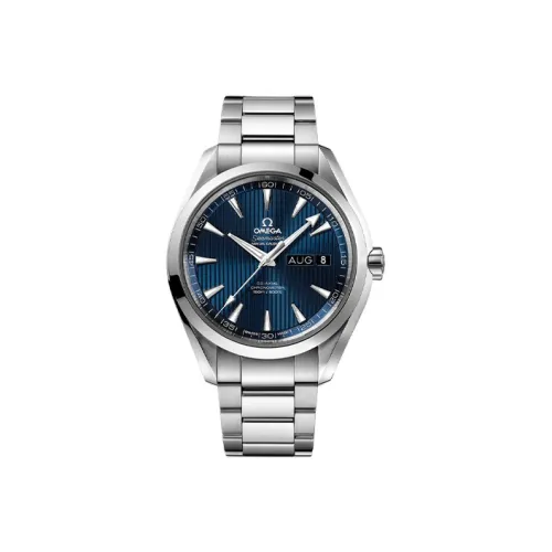 OMEGA AQUA TERRA 150 метров Автоматический Механический Механизм Мужские Часы Часы 43 мм Синий Циферблат