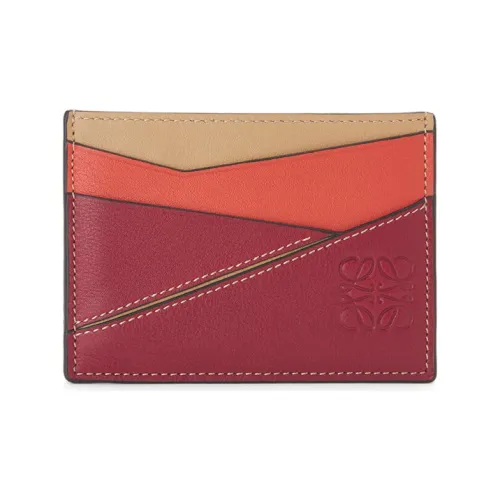 LOEWE Пазл Телячья кожа Картхолдер Женские Темно-красный Дюна