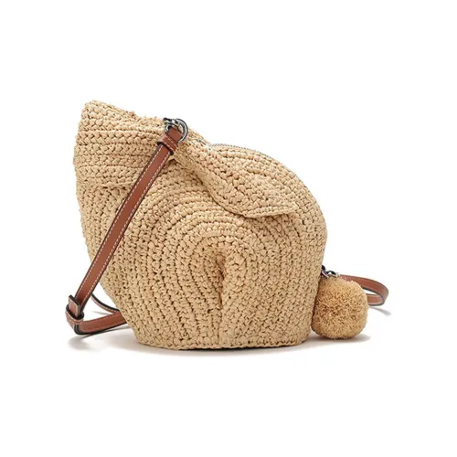 LOEWE Вязаные ткани Соломенная плетеная сумка на плечо Сумка через плечо Мини Женская Естественный