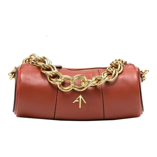 Manu Atelier Цилиндр Телячья кожа Стрелка Сумка Сумка с цепочкой Сумка через плечо Сумка Женская Кофейная