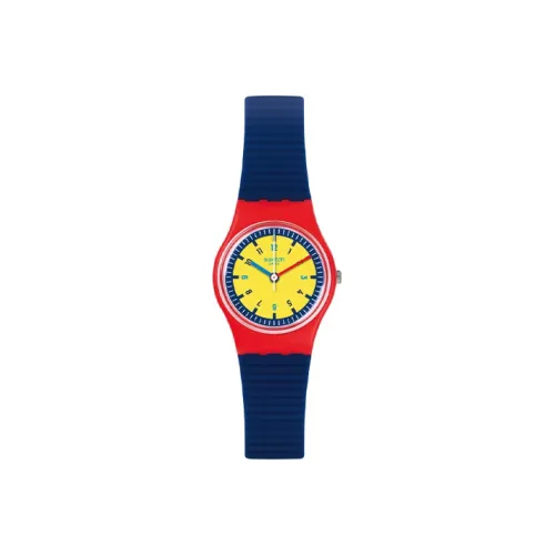 SWATCH ORIGINALS Collection Кварцевый механизм Женские часы 25 мм Желтый циферблат Часы Пластиковый корпус часов
