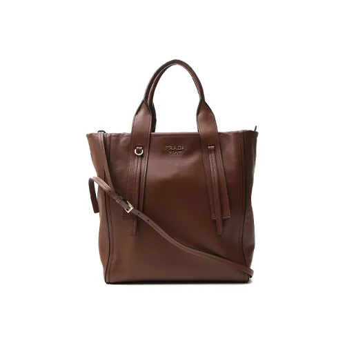 PRADA Кожа Одно Плечо Сумка Женская Темно-Коричневая