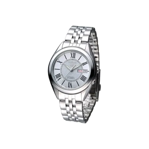 SEIKO Seiko5 Автоматический Механический Механизм Нержавеющая Сталь Ремешок Часы Мужские Серебристый Циферблат