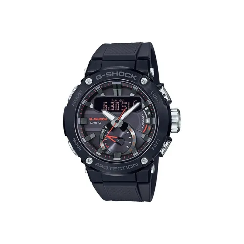 CASIO г Steel Collection Dual Display Disk Кварцевый механизм Смола Ремень Часы Мужские Черный циферблат