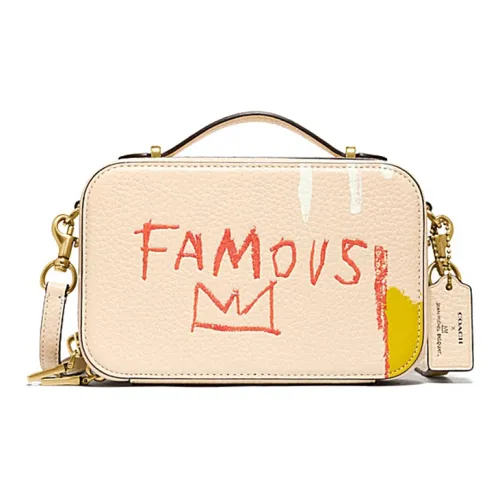 COACH Basquiat Коллаборация Alie Кожа Коробка Сумка Camera Сумка Сумка через плечо Одно плечо Сумка Маленькая Женская