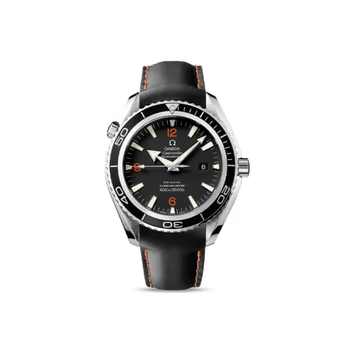 OMEGA Автоматический Механический Часы Мужские Циферблат 45,5 мм Черный Кожаный Ремешок