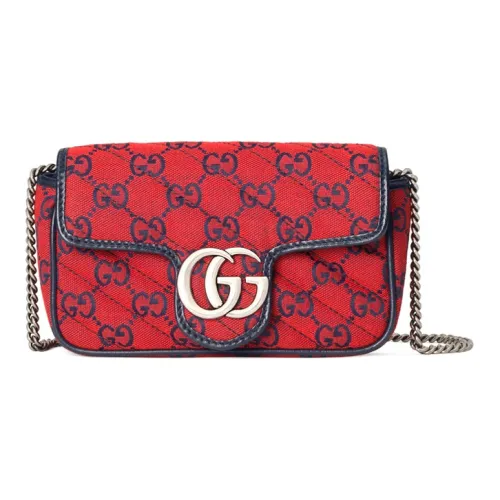 GUCCI Canvas Кожаная отделка Холст Сумка через плечо Экстра мини Женская