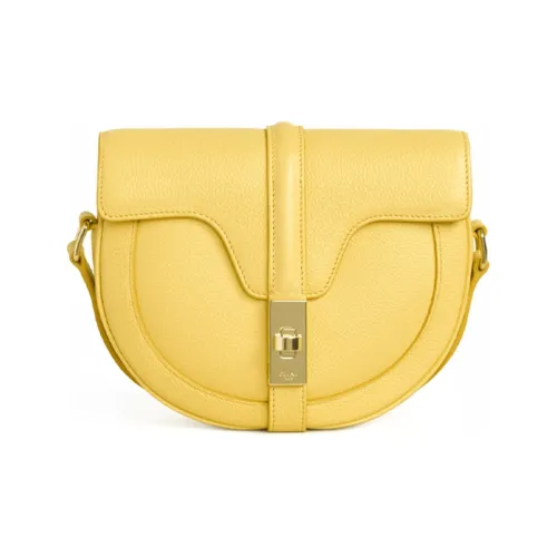 CELINE 16Besace Коровья кожа крупнозернистая текстура сумка через плечо женская лимон