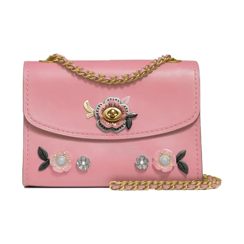 COACH Паркер Кожа Одно плечо Ручная сумка Сумка через плечо Маленькая Женская Розовая