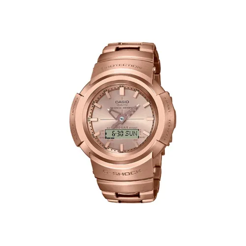 CASIO Full Metal Коллекция Disk Кварцевый механизм Часы Мужские Золото Циферблат AWM 500GD 4APR Личный