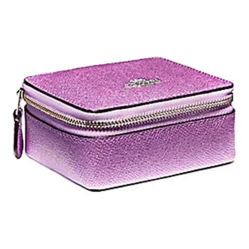 COACH Ювелирные украшения Bo Кожа Встроенная память Коробка Мини Женские Металл Сиреневый Серебряный