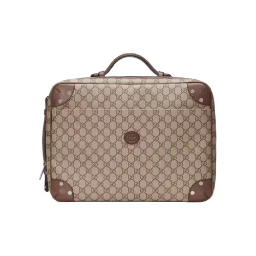 GUCCI Canvas с кожаными вставками портфель дорожная сумка сумка унисекс цвет эбеновое дерево