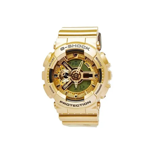 CASIO Кварцевый механизм Мужские часы Liquid Crystal/Analog Dual Display Series 55мм*51,2мм Желтые