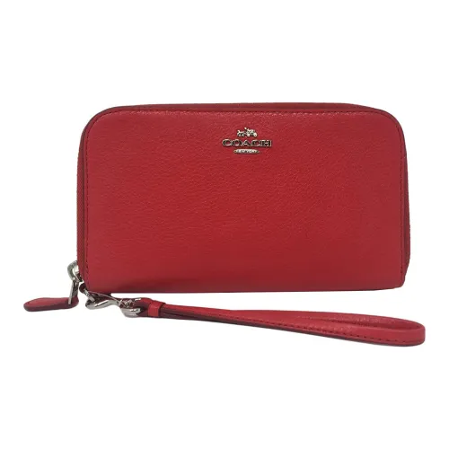 COACH Кожа Кошелек Женские Красный