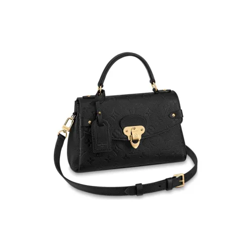 LOUIS VUITTON GEORGES Мягкая сумка из крупнозернистой текстури коровьей кожи сумка через плечо сумка через плечо стандартная женская черная