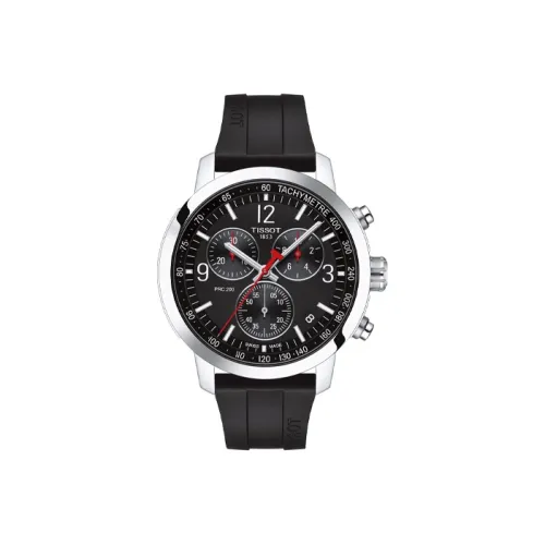 TISSOT PRC200 Sprint Collection Кварцевый механизм Мужские часы Часы 42 мм Черный циферблат Корпус из нержавеющей стали Резиновый ремешок