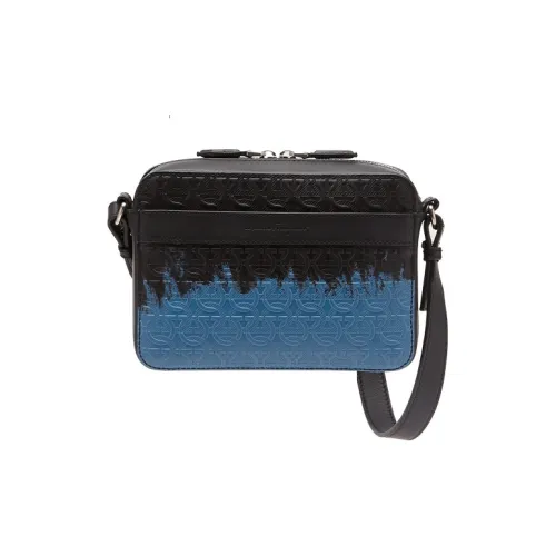 FERRAGAMO GANCINI Коровья кожа Сумка через плечо Мужская Черная