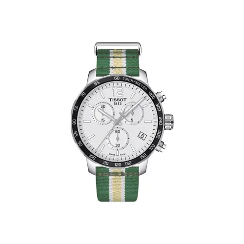 TISSOT Time Jog Collection Кварцевый механизм Мужские часы Часы 42 мм Белый циферблат Корпус из нержавеющей стали Ремешок из нейлона