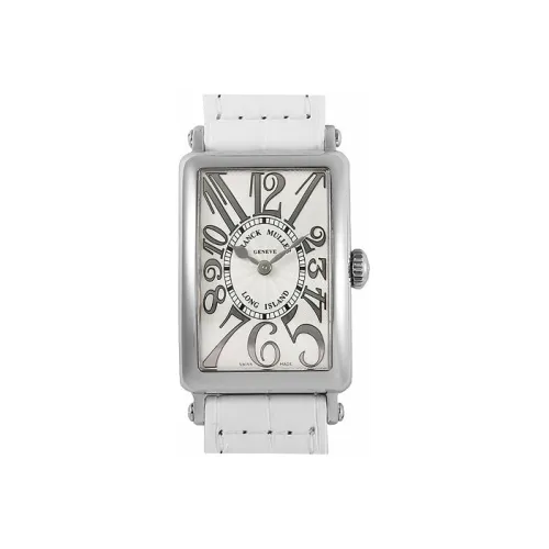 Franck Muller LONG ISLAND Кварцевый механизм Женские часы 32,5*23 мм Белый циферблат Корпус из нержавеющей стали Кожаный ремешок