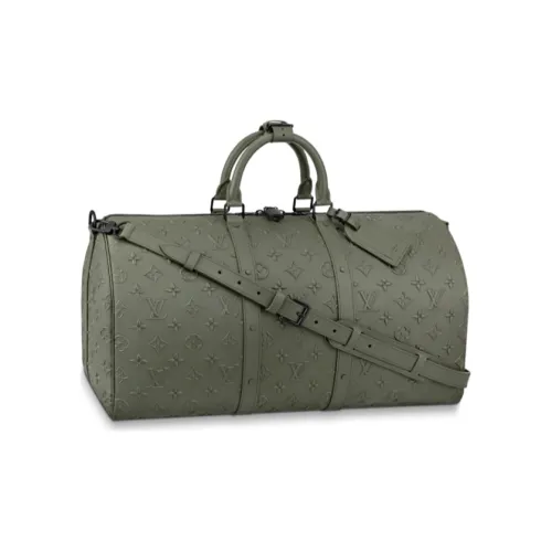 LOUIS VUITTON Keepall Коровья кожа Дорожная сумка Сумка Мужская Хаки зеленый