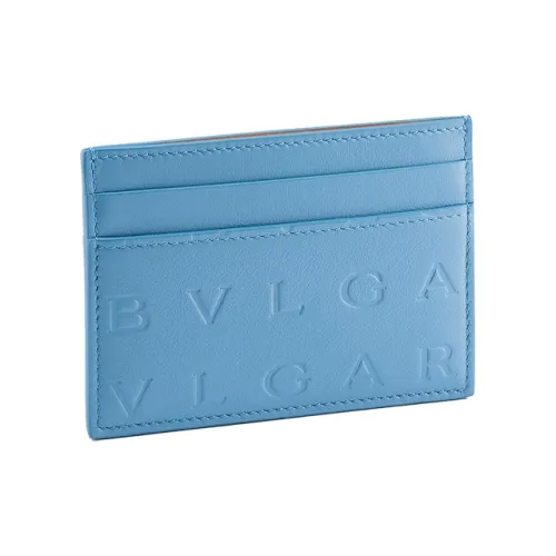 BVLGARI Телячья кожа Держатель для карт Женский Сапфирово-синий