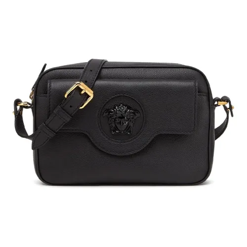 VERSACE La Medusa Корова Кожа Camera Сумка Сумка через плечо Стандартная Женская Черная