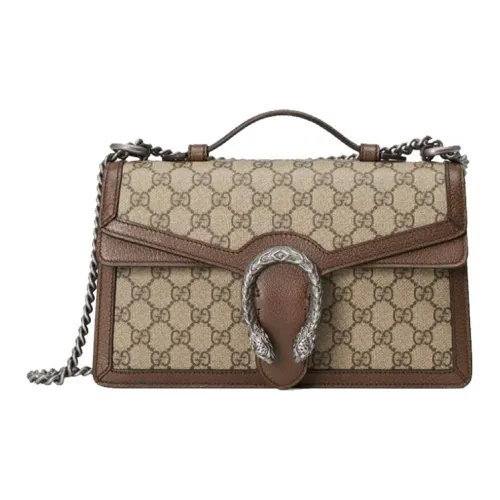 GUCCI Dionysus Холст и Кожаная Сумка Сумка через плечо Сумка через плечо Женская Цвет Эбен Коричневый