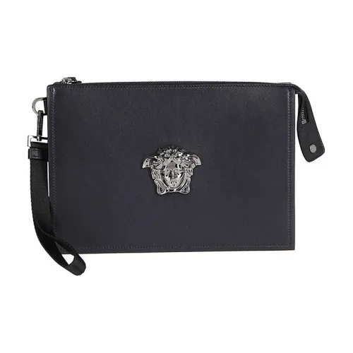 VERSACE Кожа Монета Кошелек Доска для ноутбука Клатч Стандартный Мужской Черный