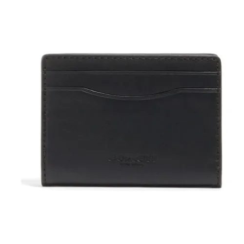 COACH Card Case Кожа Кошелек Клатч Кошелек Держатель для карт Мужской Черный