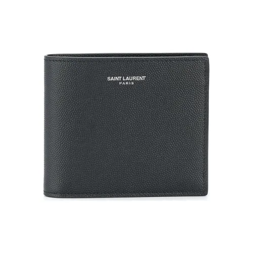 SAINT LAURENT Рельефная тисненая кожа кошелек мужской черный