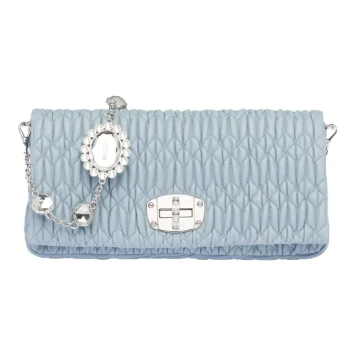 MIU MIU Crystal Sheepskin Bag Small Women's Sky Blue