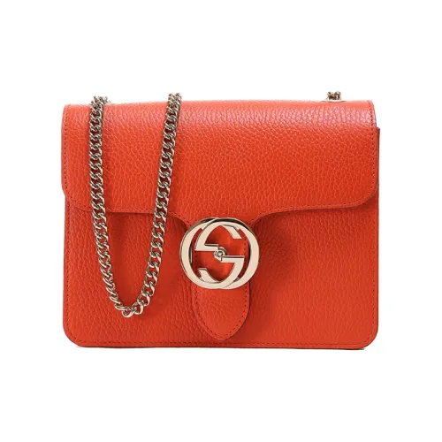 GUCCI Зернистая текстура кожа кожа курьерская сумка аккордеонная сумка сумка через плечо маленькая женская апельсин