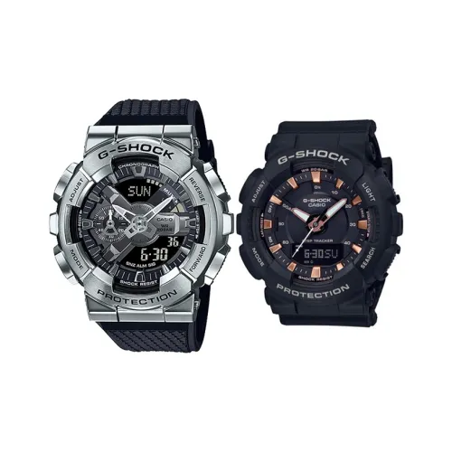 CASIO Парные часы Коллекция GM GMA Коллекция Кварцевый механизм Часы Унисекс Черный циферблат GM 110 1A+GMA S130PA 1AER