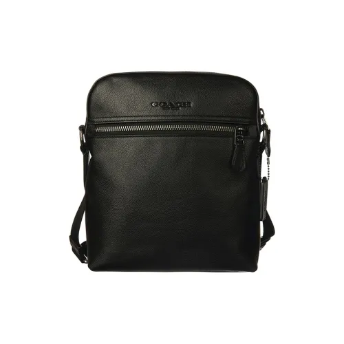 COACH Houston Кожа Курьерская Сумка Сумка через плечо Сумка для ноутбука Мужская Черная