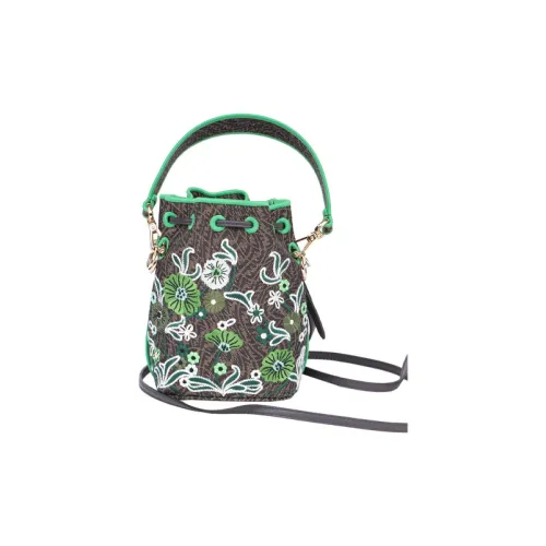 FENDI Mon Tresor Холст с кожей Ведрообразная сумка холщовая сумка сумка через плечо мини сумка женская